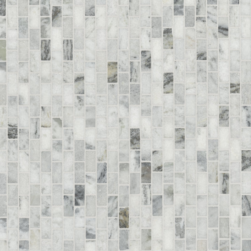Cambria Fog Brick 12 in. x 12 in. Honed Marble Mosaic Floor and Wall Tile