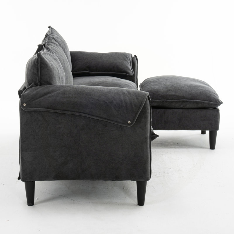 78.74 "l-shaped Sofa With Storage Pedal, Suitable For Living Room, Apartment, Office, Small Space, Gray