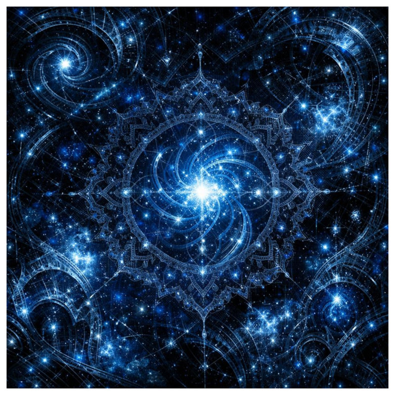 Rideaux de douche Blue Cosmic Fractal Art, 70in W x 84in H