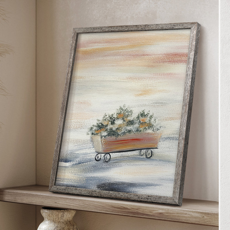 «Christmas Holiday Art CCXLI», reproduction d'art encadrée - bois massif, H 21 po x l 17 po