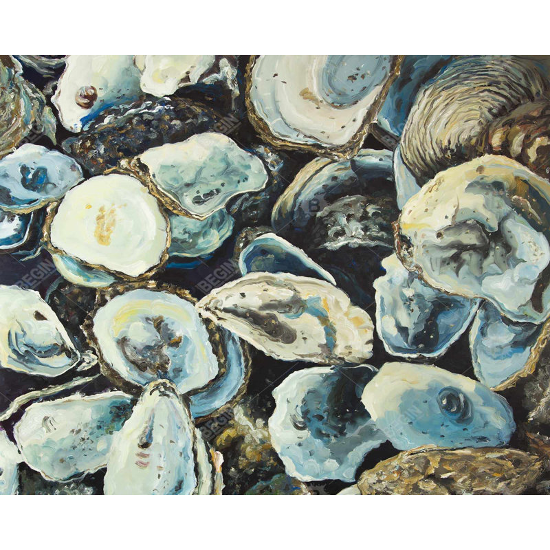 Oyster Shells - Brown Food Canvas for Stylish Home Decor