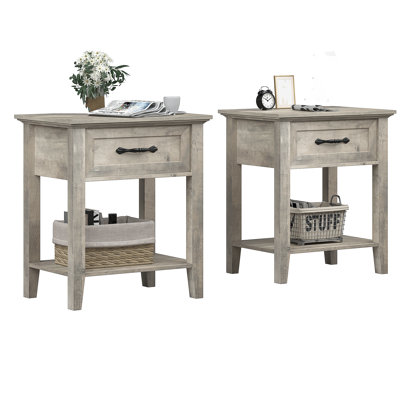 19.7cm W Manufactured Wood Bedside Table