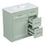 Meuble-lavabo moderne spacieux de 36 pouces avec lavabo, finition bois vert