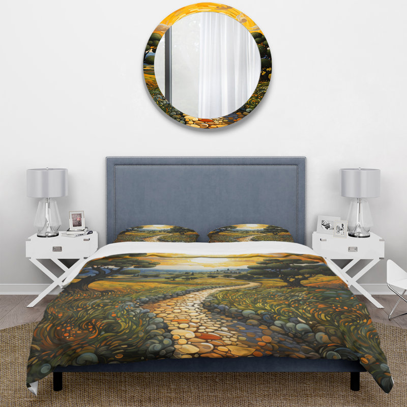 Ensemble de housse de couette en microfibre / polyester Vangogh Olive Grove In Province Bedding