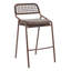 Ensemble de 2 tabourets de bar d'extérieur en rotin en acier thermolaqué de qualité hôtelière-10290027-10290026