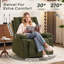 Fauteuil inclinable manuel pivotant en chenille vert olive moderne de 99 cm (39 po) de large, avec massage à 8 points et chauffage lombaire.-19994601