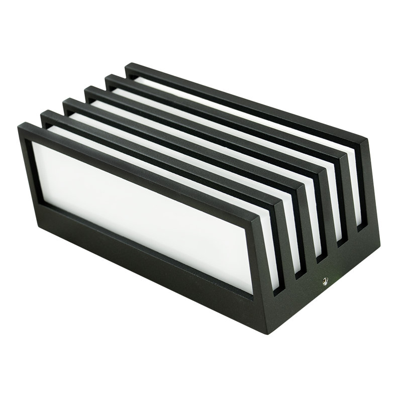 Astromeritis Black 20.6cm H Integrated LED Outdoor Bulkhead Light, 4000K