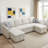 Sackcloth 5-Pieces Living Room Sofa Bed-371028249