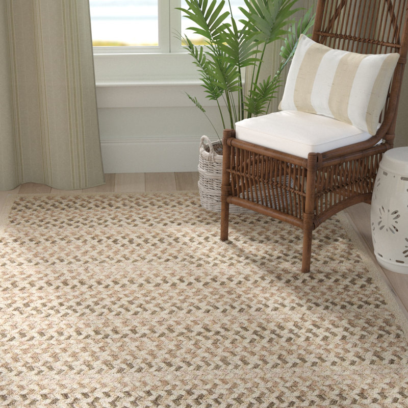 Tapis naturel en laine tressé Arvie, Rectangle 4 pi x 6 pi