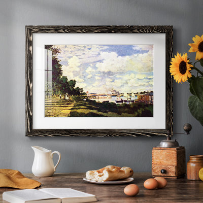 «Sailing At Argenteuil» par Claude Monet - reproduction d'art, avec passe-partout mat et encadré sous verre acrylique
