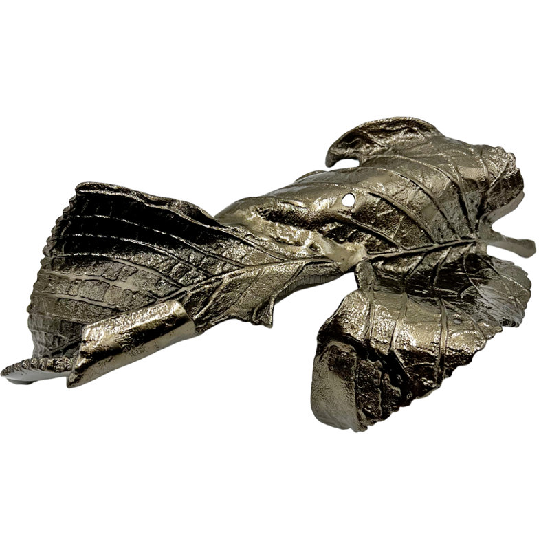 Sculpture feuille décorative en aluminium faite à la main en bronze