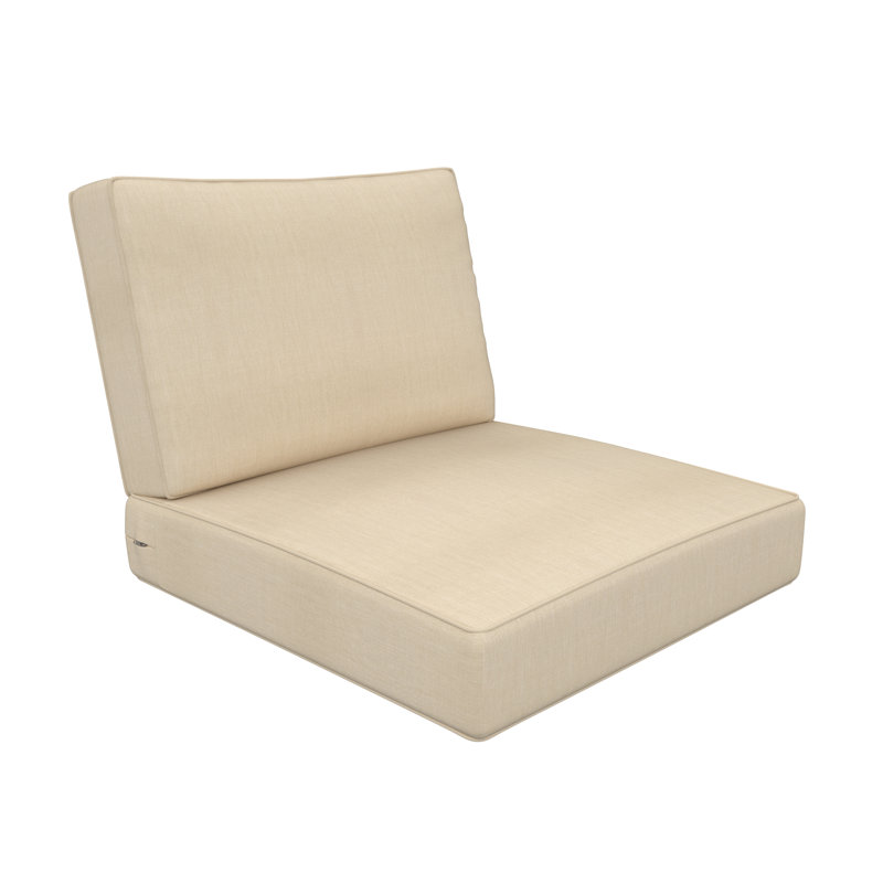 Sunbrella® Outdoor Deep Seating Louge Chair Cushion, 25" W x 26" D, Canvas Flax