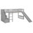 Stairway Twin Size Loft Bed with Two Drawers and Slide-1942945859