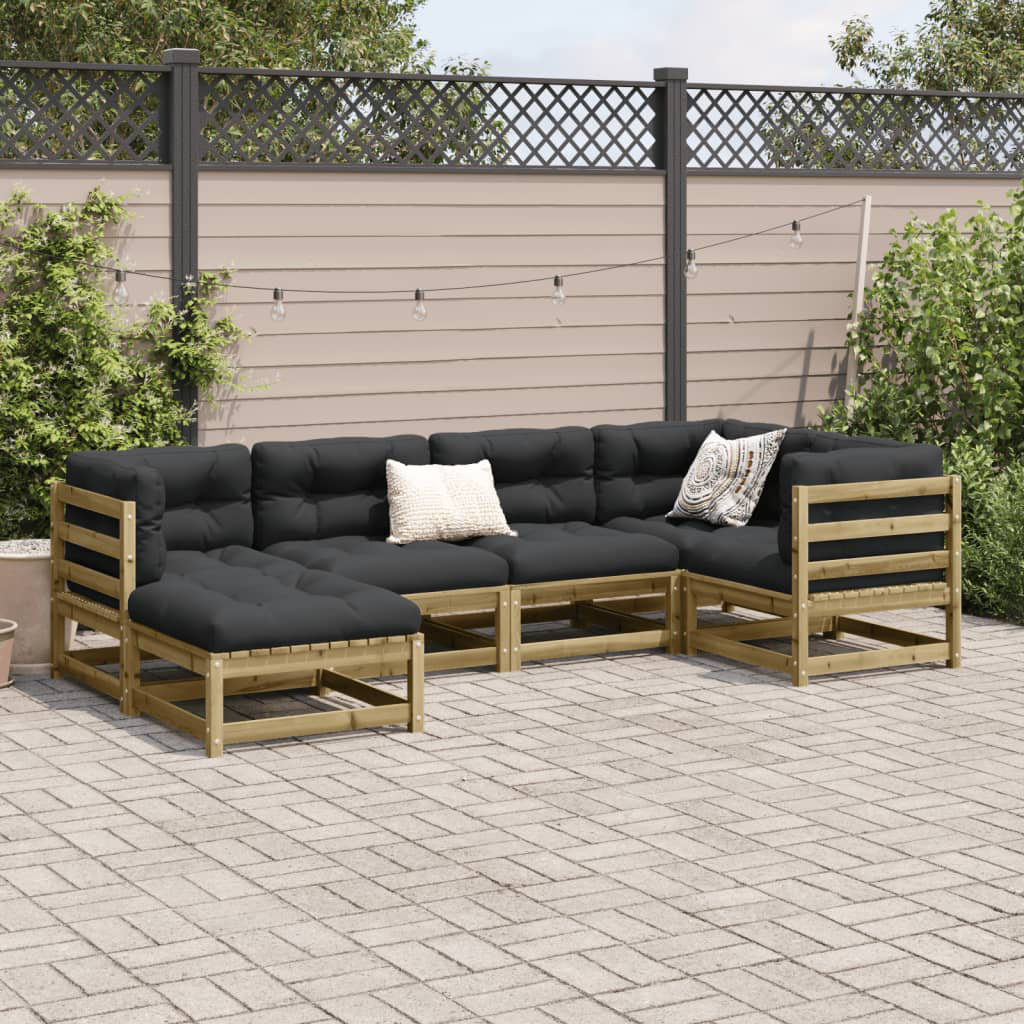 Vidaxl 6-Teilig – Dieses Gartensofa-Set ist aus massivem Douglasienholz gefertigt