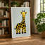 Giraffe Geometric 1 Piece Wrapped Canvas Wall Art-136785037-136785035