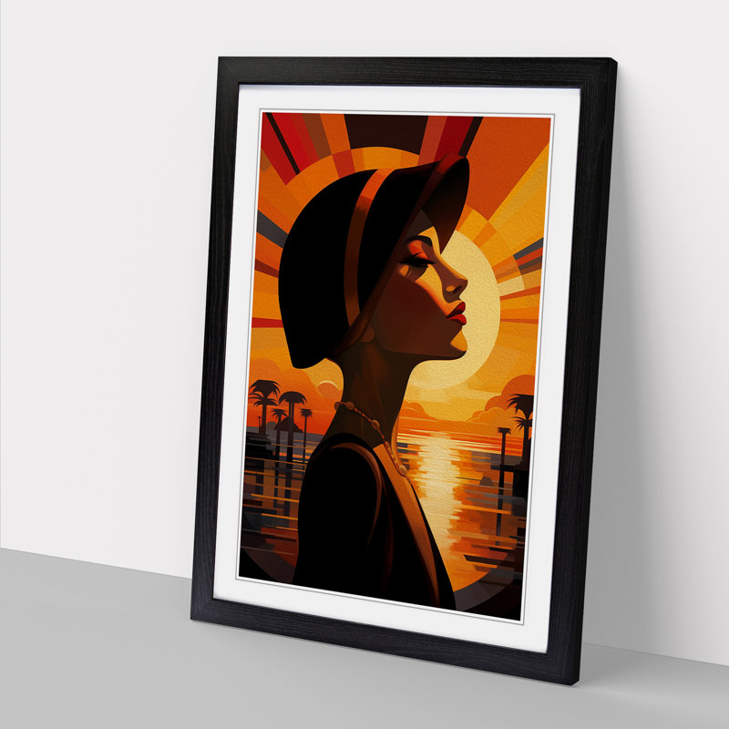 Single Picture Frame Print on Wood, 34cm H x 25cm W, Black Framed