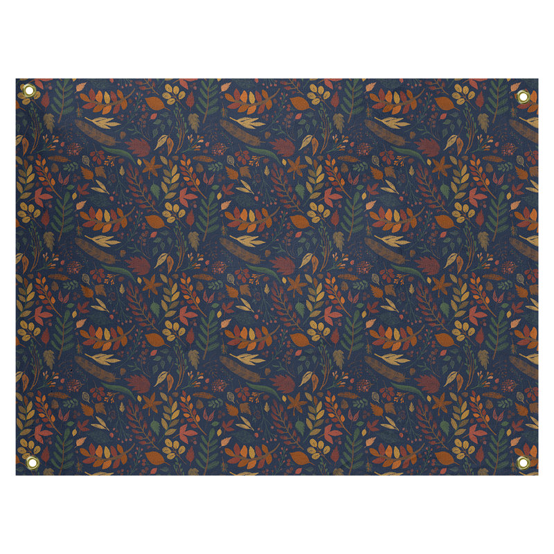 Polyester Tapestry, 59" H x 80" W, Navy Blue/Orange