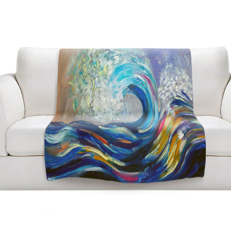 Couverture en arc-en-ciel à roulement sherpa wave, l 68 po x L 80 po