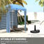Parasol de plage avec réglages muraux modifiables - rayures bleues et blanches, 5,9 pi x 5,9 pi, portatif, coupe-vent, sacs de sable, sac de transport 5,9 pi x 5,9 pi, blanc, garde, sac