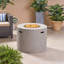 31" Round Mgo Fire Pit - 40,000 Btu Lightweight Concrete, Light Grey No Assembly For Backyard