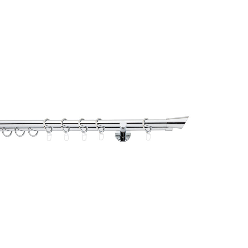 Curtain rod made to measure 20mm, 2cm H x 280cm W x 12cm D, Chrome