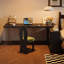 Bureau en bois massif en forme de L noir + bureau en acrylique-109547332