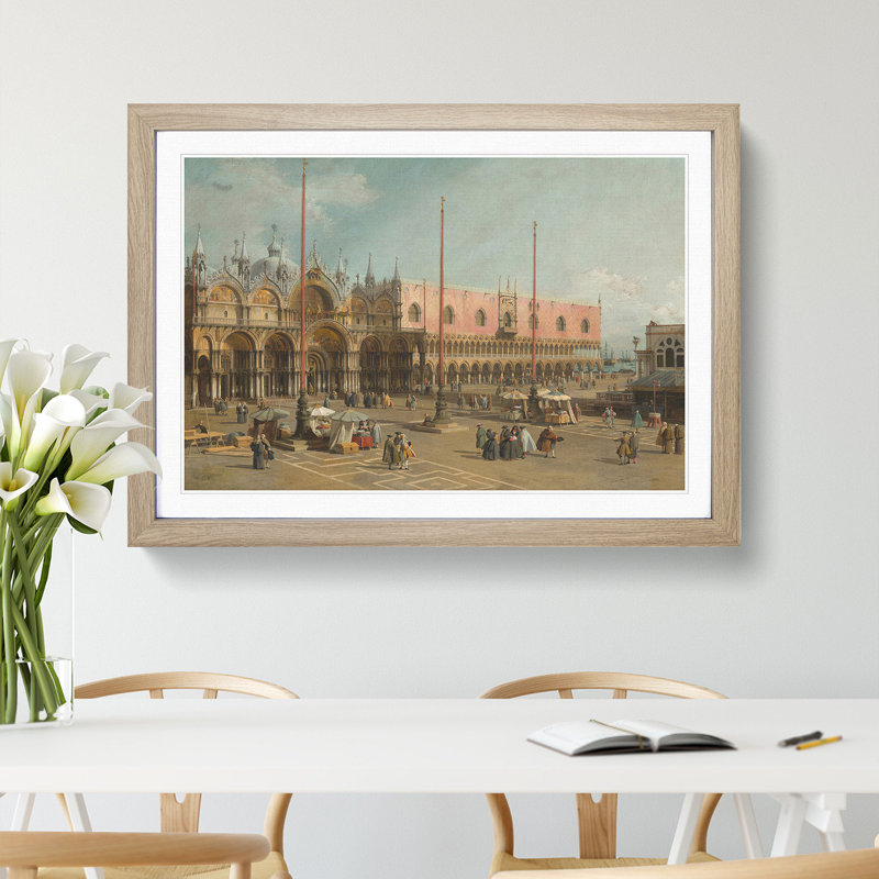 The Square of Saint Mark by Giovanni Canaletto - Picture Frame Painting, Oak Framed, 48cm H x 65cm W x 2cm D