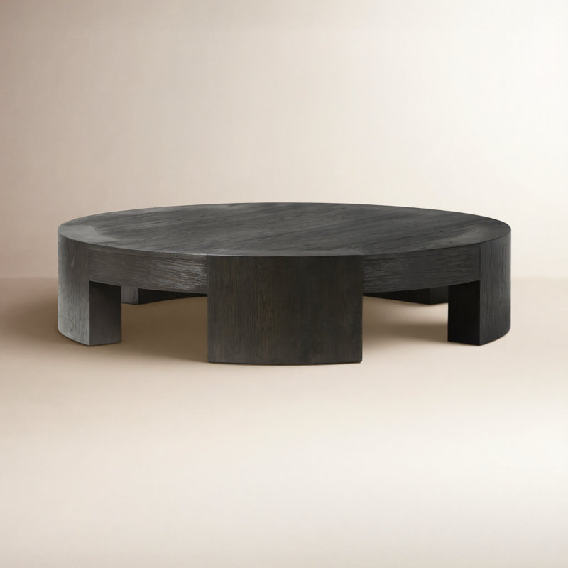 Bourges Single Coffee Table, Charcoal Oak Veneer, 13" H x 60" L x 60" W