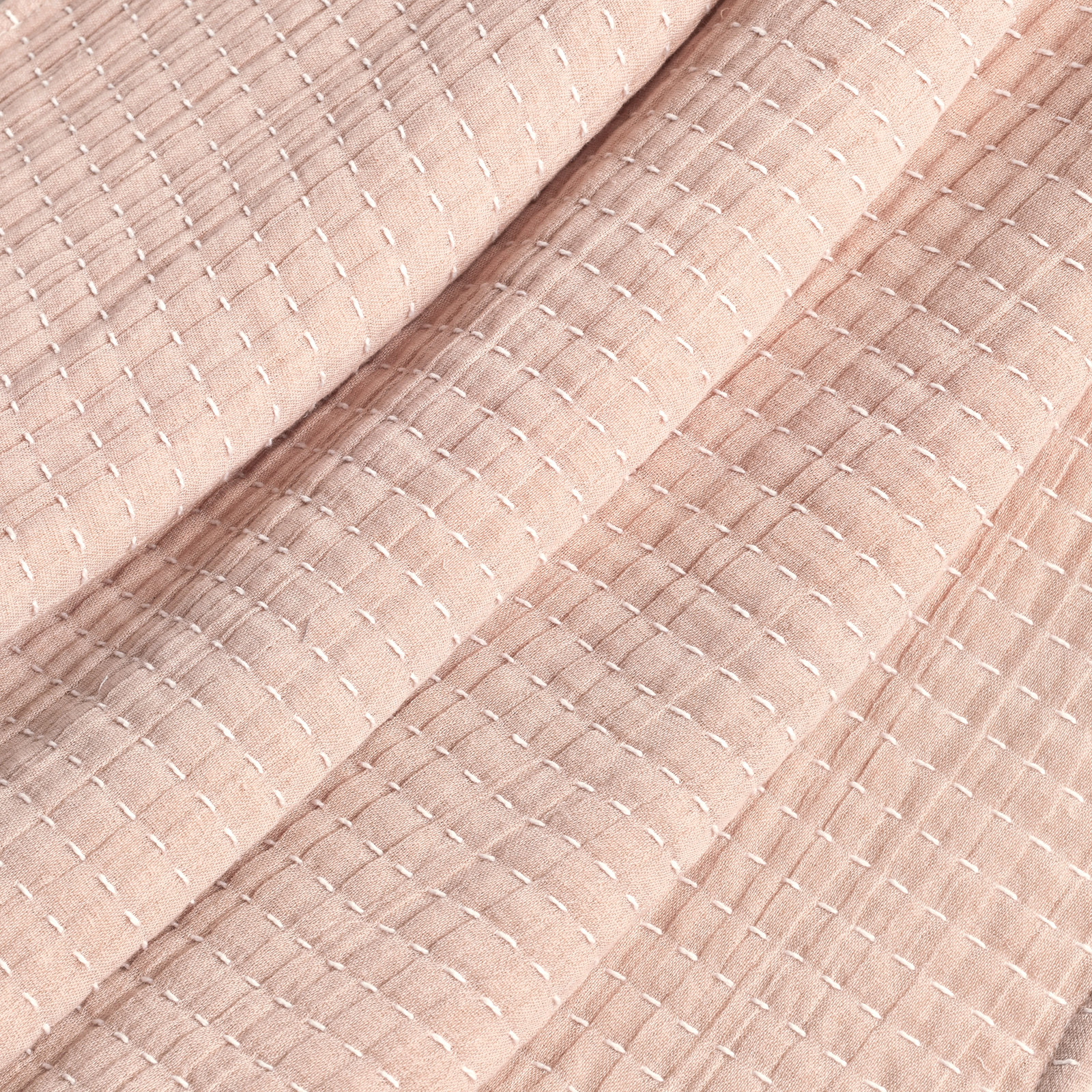 Windcrest Cotton Throw Blanket, Blush/Off White