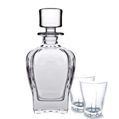 Rosalba Glass 3 - Piece Whiskey Decanter Set
