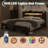 Farmhouse Wooden Bed Frame with Storage Headboard, Wood Platform Bed Frame with Charging Station & LED Lights-2119601724-2130857582
