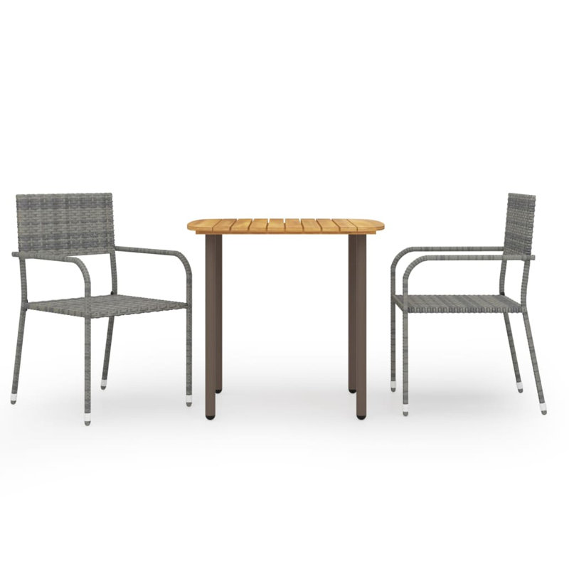 Ensemble repas pour 2 personnes Karrigan Square, gris