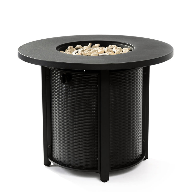 La table de foyer d'extérieur 32 pouces, conçue pour résister aux éléments extérieurs de la table en acier avec des valves d'arrêt, profitez du temps sécuritaire