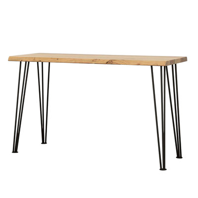 Table rectangulaire en bois avec pieds en épingle à cheveux thermolaqués noir mat - Le style élégant ajoute du charme à la maison