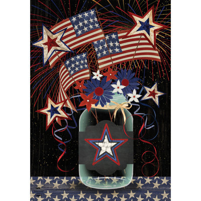 Drapeau d'été de maison patriotique en pot Mason d'été 28 x 40