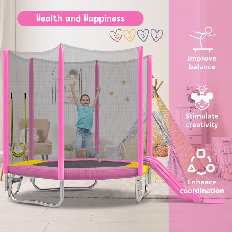 Trampoline pour enfants_79X115X115, Rose