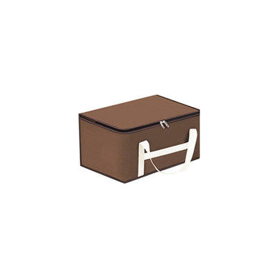  Storage Bins with Lids, Clothes Storage Boxes Packing Moving Bags with Zippers and Reinforced Handles, Storage Basket Containers for Blanket, Comforter, Pillow, Bedding (Brown, S)