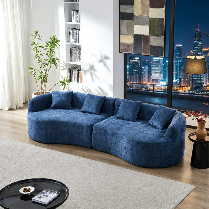 Canapés modulaires, Chenille - bleu