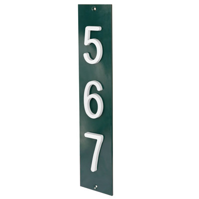 Royal Shade Flush Mount Vertical Aluminum Address Plaque – Customized 3-Digit