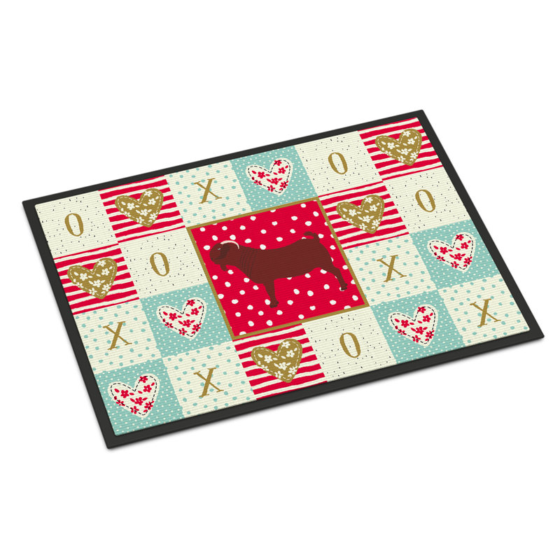 Kalahari chèvre love 27 po x 18 po tapis anti-dérapant pour porte intérieur/extérieur Jens