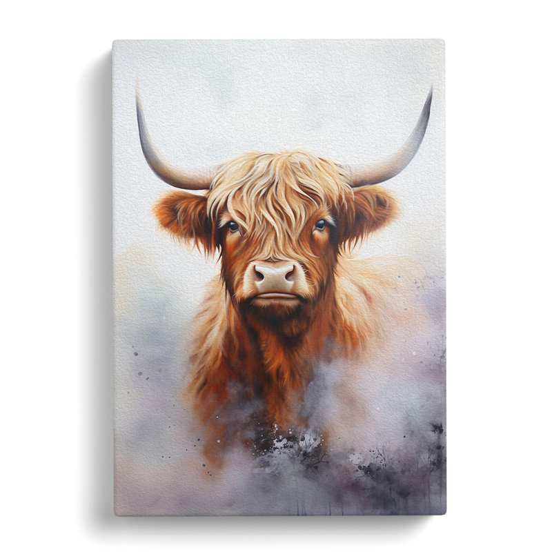 Highland Cow Informel - Wrapped Canvas, 76cm H x 50cm W x 3cm D