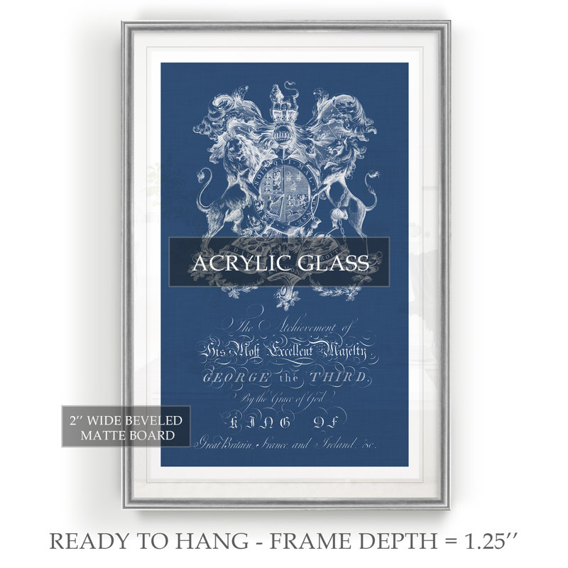 « heraldry on marine i », impression sur toile, H 22,5 po x l 30,5 po x P 1,5 po, Argent