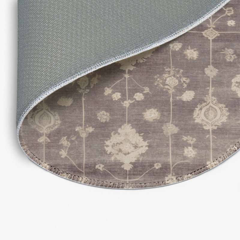 Tapis d'intérieur et d'extérieur surteint beige, Rond 5 pi