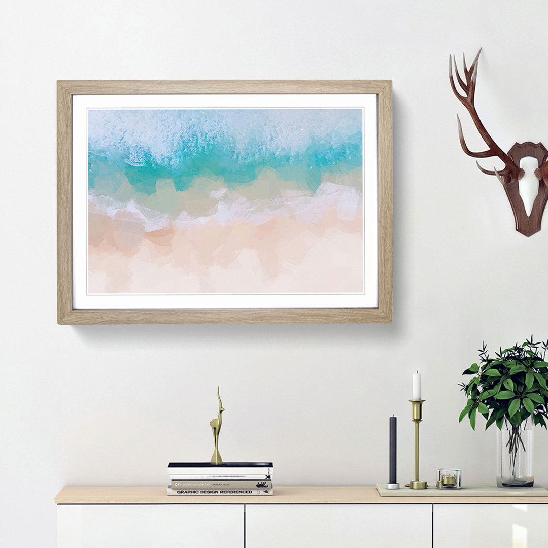 Birds View of Bondi Beach Australia in Abstract - Framed Print