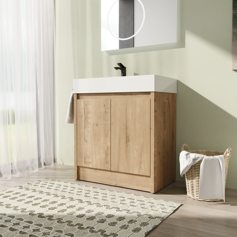 Joena 29.57'' Single Bathroom Vanity with Resin Top