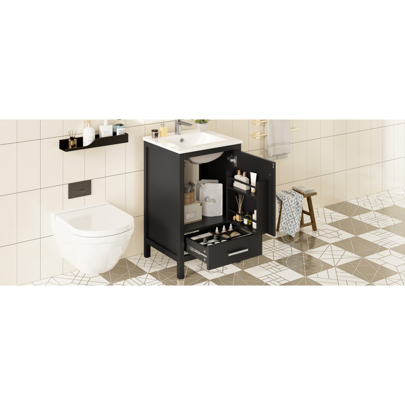Petit meuble-lavabo en céramique de style moderne