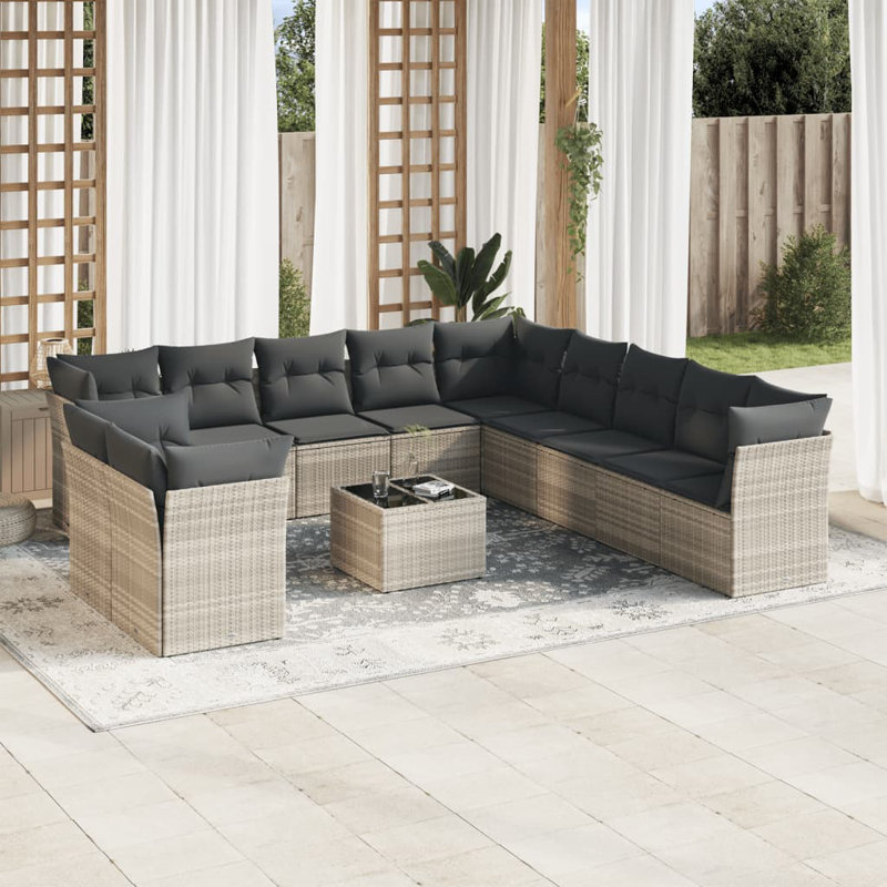  Garden Sofa Set Light Grey