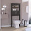 Au-dessus de l'armoire de toilette Jozz, double porte, deux tablettes, finition wengé noir-151968490