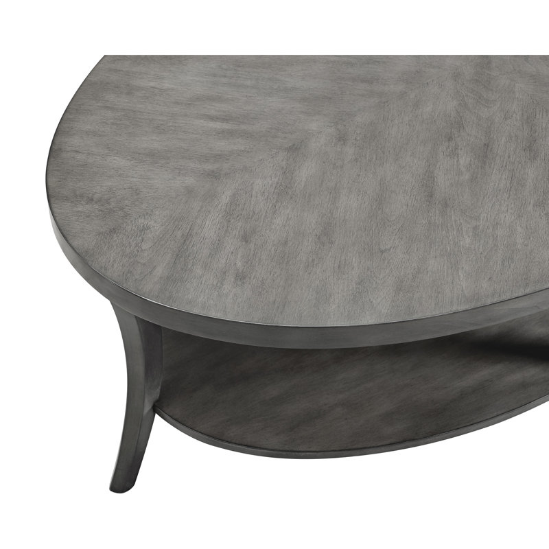 Contemporary Oval Shelf Coffee Table, Gray