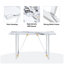 Table de salle à manger moderne, table de cuisine en faux marbre de 55 pouces pour 4 personnes, table de salle à manger rectangulaire pour salle à manger, bureau personnel, meubles de salon, assemblage facile (table blanche et argent)